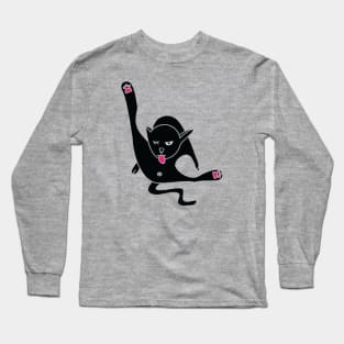 Rude Black Kitty Cleans Itself Long Sleeve T-Shirt